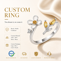 Bague ajustable élégante en cuivre, motif tournesol, bijou floral inspiré de la nature, zircone jaune, cadeau pour elle