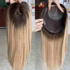 Wholesale Ready to Ship Mono <b>Lace</b> Topper with Weft for <b>White</b> Women European Russian Virgin Human Hair Pieces - Product Image 1