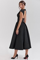 Robes Chic 2025 Sexy Sans Dos Col Rond Robe de Soirée Robes d'Été Élégantes Coupe A-ligne Robes Midi pour Fête d'Anniversaire Femme