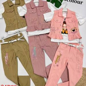 10.5 dollari modello YQ275 età 2-5 anni grandi <span class=keywords><strong>Jeans</strong></span> per bambini Para Mujer per bambine <span class=keywords><strong>Jeans</strong></span> <span class=keywords><strong>pantaloni</strong></span> due pezzi con colore blu - Product Image 6