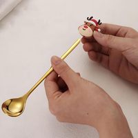 Ensemble de couverts de Noël souvenirs, 6 pièces, motifs de Noël vifs, cuillère et fourchette en acier inoxydable, boîte cadeau pour la décoration de table à la maison, fêtes