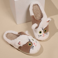 Mode féminine intérieur/extérieur chaussures en peluche dessin animé chat conception poids léger hauteur augmentant chaud semelle souple antidérapant hiver