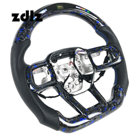 Accessoires de voitures pour Ford Mustang 2024 personnalisé LED bleu forgé volant en cuir perforé en fibre de carbone