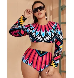 Custom Logo 2021 Nieuwe Afrikaanse Print Ankara Sexy Xxxx Plus Size Badmode Voor Dikke Vrouwen