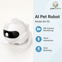 Robot compagnon intelligent pour animaux de compagnie ABS 5000 mAh avec vidéo HD, vision nocturne infrarouge, patrouille automatique, jeu laser et interaction vocale