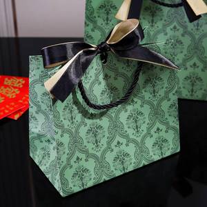 Bolsas de papel Kraft de Rosa <span class=keywords><strong>retro</strong></span> hechas a mano impresas personalizadas, bolsa de papel de lujo de cartón para tienda de ropa, máscara Facia, caja de zapatos, embalaje - Product Image 2