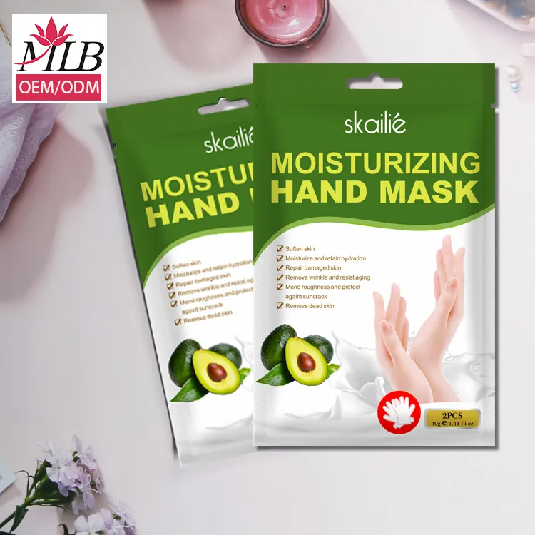 OEM Shea butter feuchtigkeit spendende Kollagen Feuchtigkeit Hand pflege Handschuhe Hand blatt Maske Hand Masker für trockene Haut