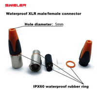 Fiche Xlr 3 broches Prise étanche Dmx Xlr Prise étanche pour micro à résistance à l'eau Connecteur Xlr mâle femelle à broche en cuivre nickelé