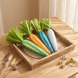Handmade Disco Ball PET Carrot Decor Funky Retro Party Easter Spring Home Desk Ornament Durable Waterproof - Product Image 1