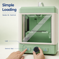 Imprimante 3D WandGo Green pour enfants et débutants, machine d'impression 3D de bureau fermée pour l'apprentissage créatif et les projets de bricolage