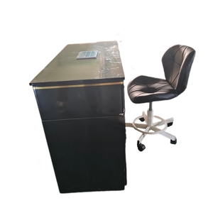 Estación de salón de belleza de lujo moderna, <span class=keywords><strong>MESA</strong></span> DE <span class=keywords><strong>MANICURA</strong></span> de uñas negra superior de mármol con salida, silla a juego - Product Image 5