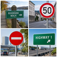 Panneau de signalisation routière en aluminium avec film réfléchissant prismatique haute intensité, étanche IP68, pour le contrôle du trafic et les avertissements