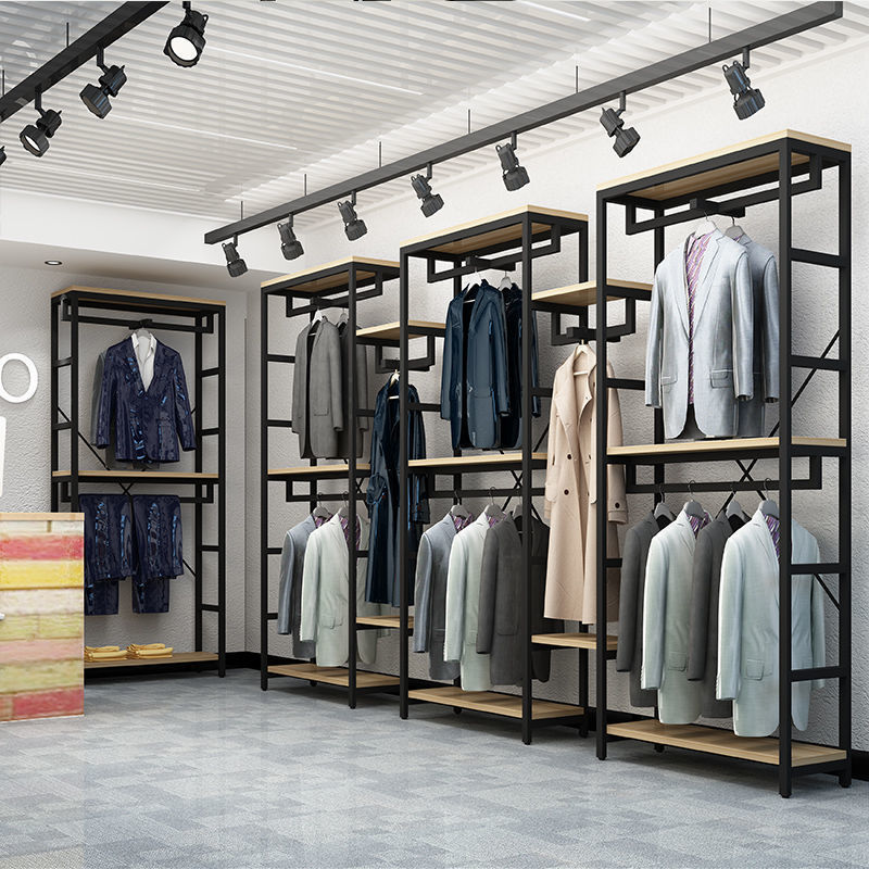 Double Layer Floor Standing Garment Rack