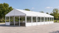 Tente d'événement à structure en aluminium, disponible en largeurs de 6m, 8m, 10m, 12m, 15m et 18m, idéale pour les expositions et les petits événements commerciaux