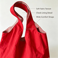 Bolsa de Lona Personalizada con Impresión, Bolsa de Compras de Lona Roja, Bolsa de Regalo Promocional, Bolsa de Lona Publicitaria