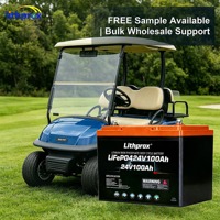 Batterie LiFePO4 24V 100AH avec borne CAN Anderson, cycle profond, faible perte d'énergie, pour chariots de golf, camping-cars, vente en gros, distributeurs de flottes de golf