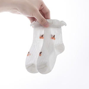 Calzini Ultra-Sottili in Pizzo Floreale Antiscivolo per Bambine Neonata Casual Estivi Lavorati a Maglia per Primavera - Product Image 4