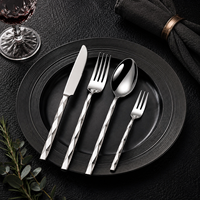 Ensemble de couverts en acier inoxydable 3 pièces, manche à motif diamant, poli miroir, compatible lave-vaisselle, écologique, pour mariage et banquet