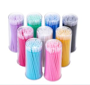 Petite taille 100 pièces jetable Long coton-tige <span class=keywords><strong>bouteille</strong></span> cils greffage tatouage nettoyage écouvillons Perm cils plantation lavage bâtons - Product Image 1