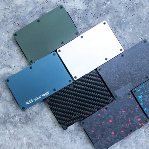 Portefeuille en aluminium <span class=keywords><strong>moderne</strong></span> de haute qualité, fin et élégant, organisateur de cartes de style professionnel, multifonctionnel, minimaliste, <span class=keywords><strong>porte</strong></span>-cartes en métal RFID - Product Image 1