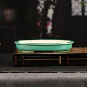 Macetas de bonsái para paisajismo de montaña, <span class=keywords><strong>maceta</strong></span> de bonsái ovalada poco profunda, <span class=keywords><strong>maceta</strong></span> de bonsái esmaltada para <span class=keywords><strong>entrenamiento</strong></span> - Product Image 3