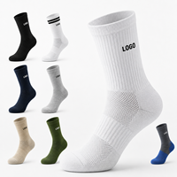Chaussettes de sport d'hiver personnalisées de qualité pour jeunes et hommes, 100 % coton, à compression, avec logo sur le revers et le bas, idéales pour la course, le cyclisme et la gym