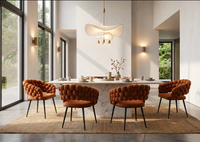Chaise de salle à manger en velours bulle, design luxueux et nouveau, prix direct usine, avec structure dorée/noire, pour la salle à manger et l'ameublement de la maison.