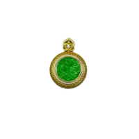 Pendentif en jadéite birmane naturelle de qualité A, forme ronde, jadéite verte de haute qualité, pendentif en jadéite pour femmes, cadeau en jadéite (avec NGTC)