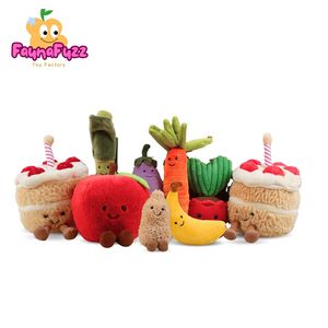 Peluche de gelatina estilo gato, diseño de pastel de frutas y verduras, lindo juguete de manzana, berenjena y zanahoria, <span class=keywords><strong>mini</strong></span>, suave, de algodón, para aliviar el estrés, personalizable con cualquier artículo, ¡novedad! - Product Image 1