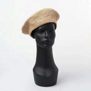 Chapeaux Bérets en Paille de Raphia Naturelle pour Femmes et Filles, Nouveau Design d'Été 2024, Logo Personnalisé, Vente Chaude, Mode - Product Image 1