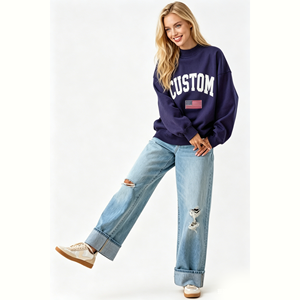 Felpa Oversize da Donna con Collo Alto 2026, Pullover Corto a Maniche Lunghe <span class=keywords><strong>per</strong></span> <span class=keywords><strong>Ragazze</strong></span>, <span class=keywords><strong>Moda</strong></span> Invernale - Product Image 2