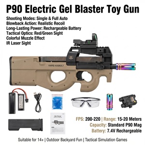 Pistola de Juguete Eléctrica Lehui P90, Gel Blaster, Semi-Automática, con Luces de Colores y Sonido, para Juegos de Disparos al Aire Libre - Product Image 1