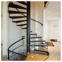 Prima Factory Wendeltreppe Komplettset Metall-Zentralsäulentreppe mit Glasgeländer für Wohnprojekte im Loft-Stil
