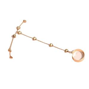 Pulsera <span class=keywords><strong>de</strong></span> Cadena Simple con Eslabones Chapados en Oro, Anillo Ancho Conectado a Cinco Dedos, Joyería, Regalos para <span class=keywords><strong>Mujer</strong></span> - Product Image 5