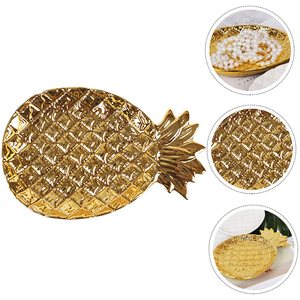 Modern Fashionable Gilded <strong>Ceramic</strong> <strong>Jewelry</strong> Holder Pineapple Trinket Dish Custom Home Ornaments Gift <strong>Jewelry</strong> Trays - Product Image 1