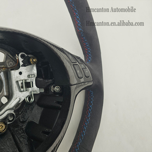 Volante Deportivo Alcantara Azul con Franja Superior Azul y Costuras Azules para BMW E46, el Más Popular - Product Image 4