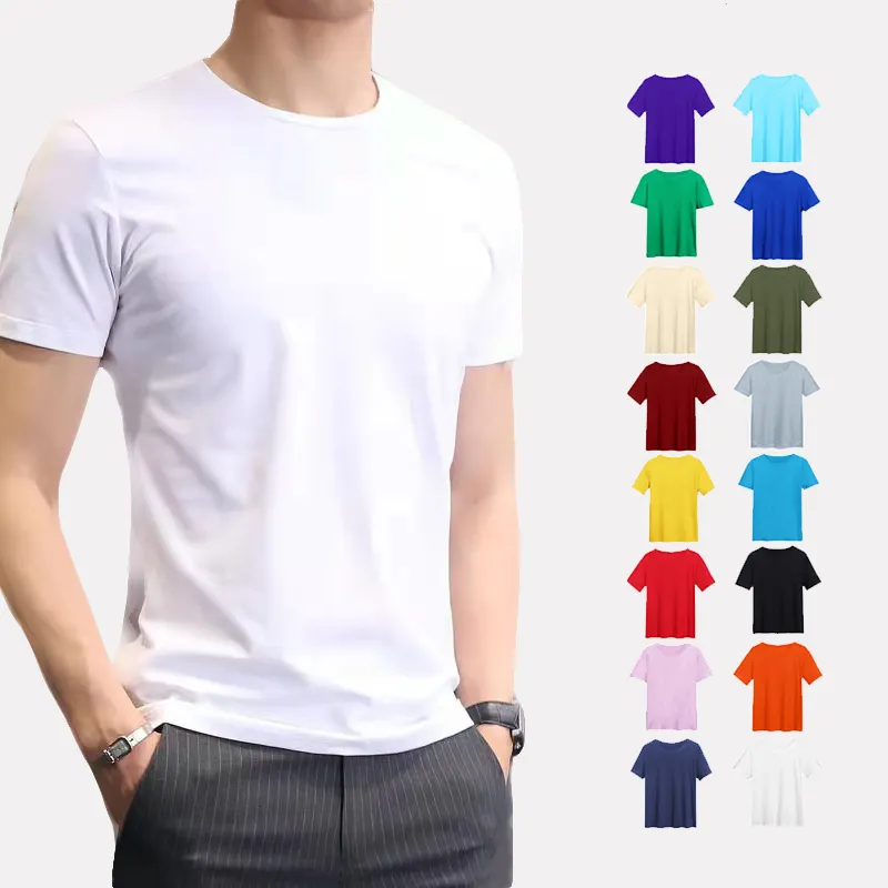 Blank custom large size T-shirt men's and women's round neck short sleeve solid color cotton T-shirt work clothes summer