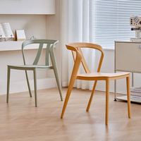 Fauteuil contemporain en plastique avec structure renforcée, facile à nettoyer, couleur personnalisable, chaise de salle à manger en plastique PP pour appartement et cuisine