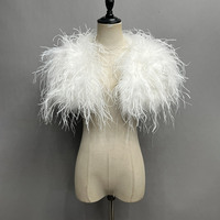 Vente en gros – Nouvelle Écharpe Courte de Luxe en Plumes d'Autruche pour Femme, Couleur Unie, avec Liens Élastiques, Idéale pour Banquets et Mariages