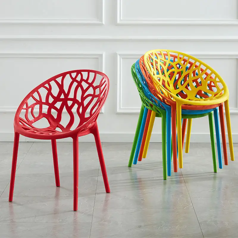 Silla de comedor de plástico de polipropileno amarillo, diseño nórdico moderno para sala de estar, jardín, Bistro, cafetería, oficina, Hotel