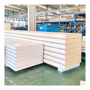 Panneaux sandwich isolants structurels pour chambres froides, écologiques, ignifuges, en PU/PIR/polyuréthane/laine de roche, pour murs intérieurs/extérieurs - Product Image 2