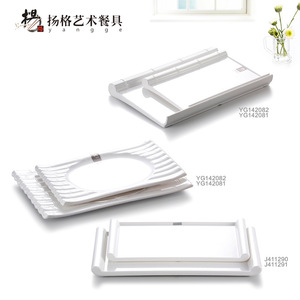 จานรูปไข่ Yangge ขนาด 12 นิ้ว สีขาว เมลามีน ทนทาน ใช้ในโรงแรมสำหรับกาแฟ - Product Image 4