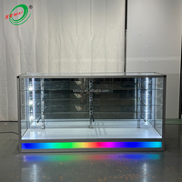 Vitrine d'exposition extra large de 70 pouces avec base RGB argentée