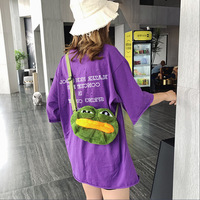 Sac bandoulière en peluche grenouille triste style national - Sac à l'épaule en forme de tête de grenouille mignon et original, sac de poupée de dessin animé de célébrité internet