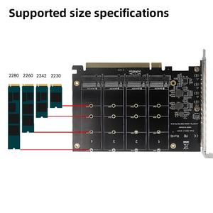 4 منافذ <span class=keywords><strong>M</strong></span>.2 NVME إلى PCIe X16 بطاقة محول في المخزون - Product Image 5