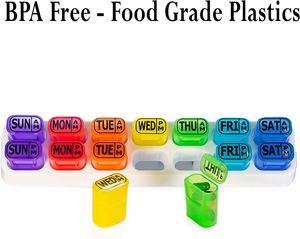 Mini Organizador de Pastillas, Estuche de Medicamentos de Bolsillo con 2 Compartimentos para Pastillas Diarias, Vitaminas, Multicolor - Product Image 3