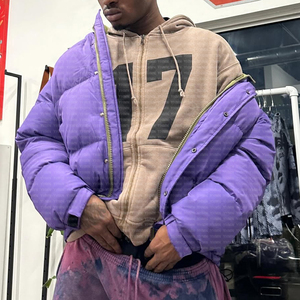 Giacca Invernale Imbottita Personalizzata con Zip, Leggera, Riempita di Piume d'Oca, Corta, Trapuntata, Antivento, Stile <span class=keywords><strong>Puffer</strong></span> per Uomo - Product Image 2