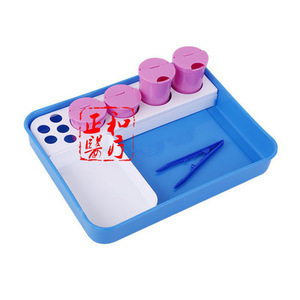 Zh Stainless Steel Deep Four Hole Square Tray With Bottle 304 Medical Aesthetic Sterilization Tray Durable - Product Image 5