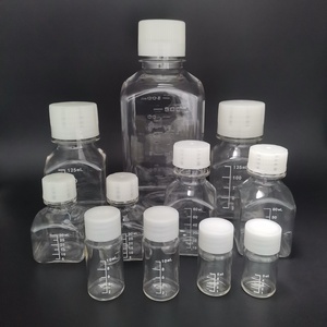 Rõ Ràng Vuông Vô Trùng Nhựa Mẫu Chai 5Ml 10Ml 30Ml 60Ml 125Ml 250Ml 500Ml 1L <span class=keywords><strong>Pet</strong></span> Petg Di Động Văn Hóa Phương Tiện Truyền Thông Thuốc Thử Chai - Product Image 3