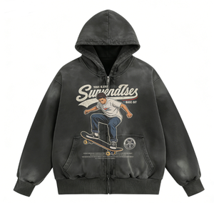 <span class=keywords><strong>Pull</strong></span> à <span class=keywords><strong>capuche</strong></span> chic 100 % coton personnalisé pour homme, anti-rétrécissement, coupe ample, longueur mi-haute, broderie plate directe sur le tissu, délavage à la pierre - Product Image 1